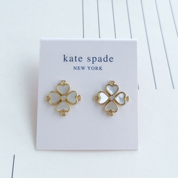 Kate Spade Jewelry - Kate Spade Legacy Logo Demi Fine Spade Flower Stud Earrings